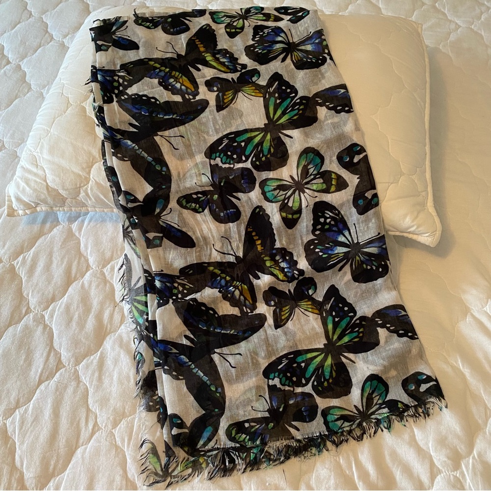 Large Butterfly Print Scarf